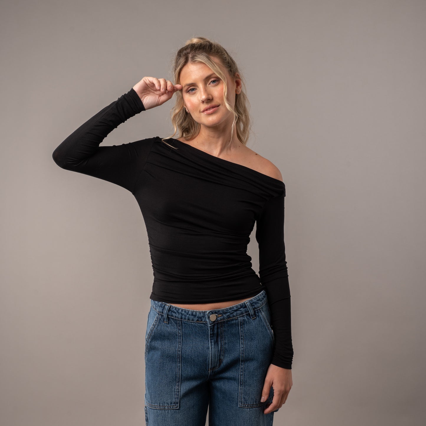 Fashion Top All Day Off Shoulder Black