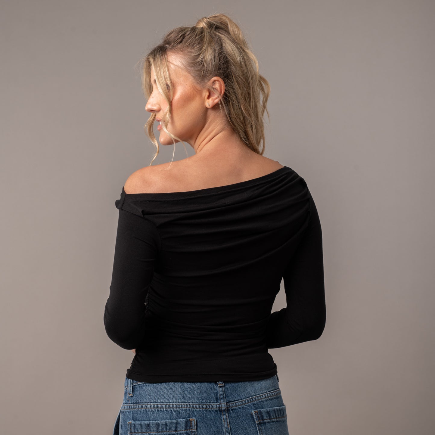 Fashion Top All Day Off Shoulder Black