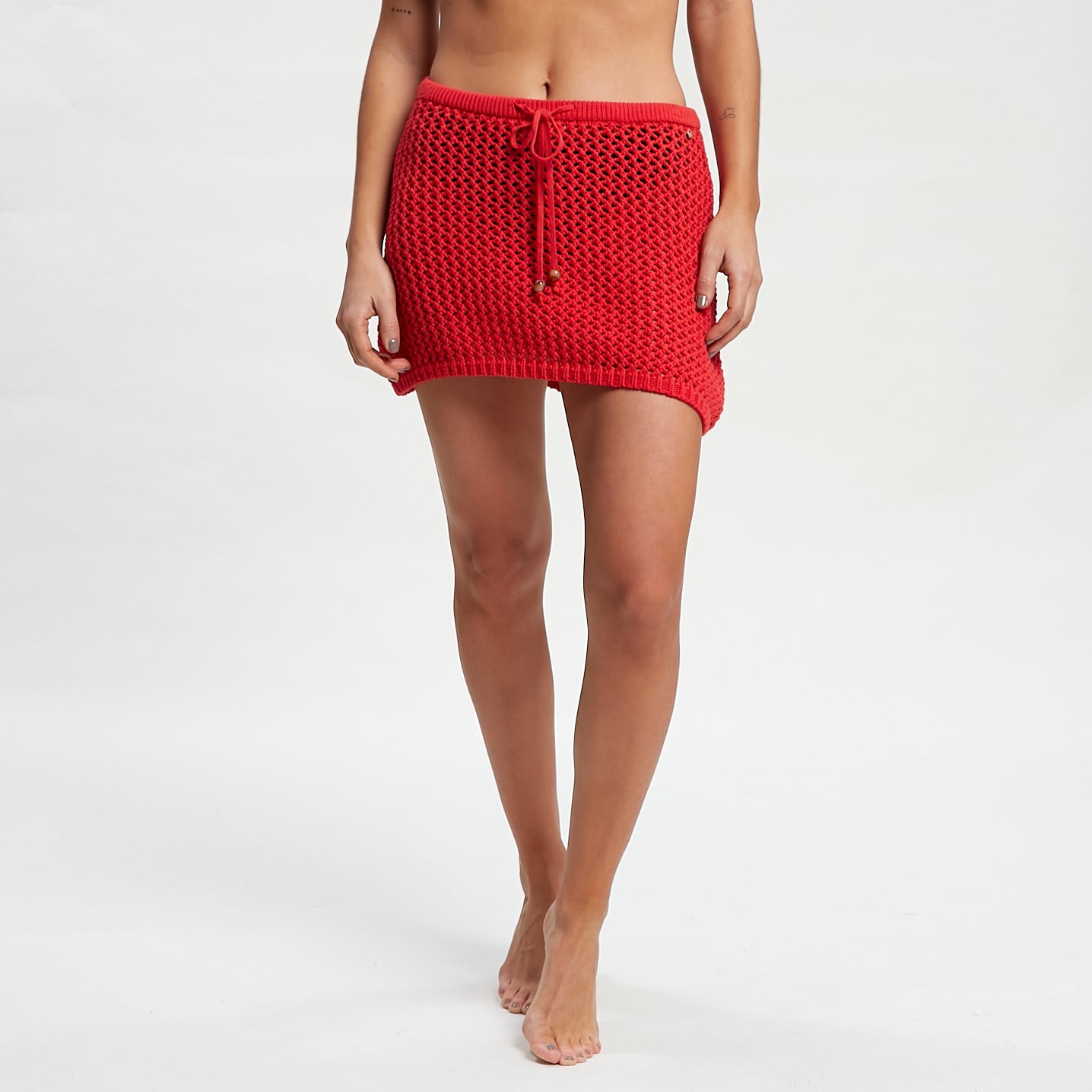 Pollera Amalfi Knit Skirt Fiesta Red