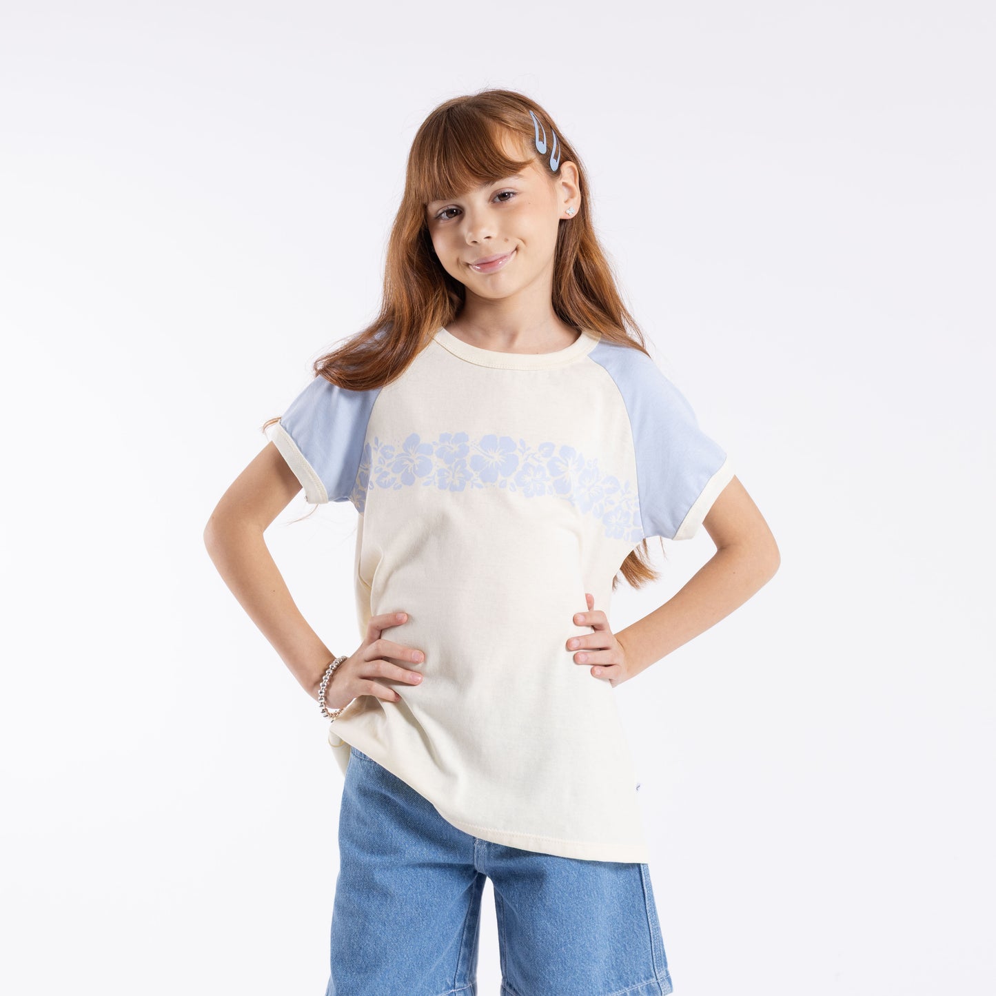 Remera Beau Colourz Oversized Girls Kentucky Blue