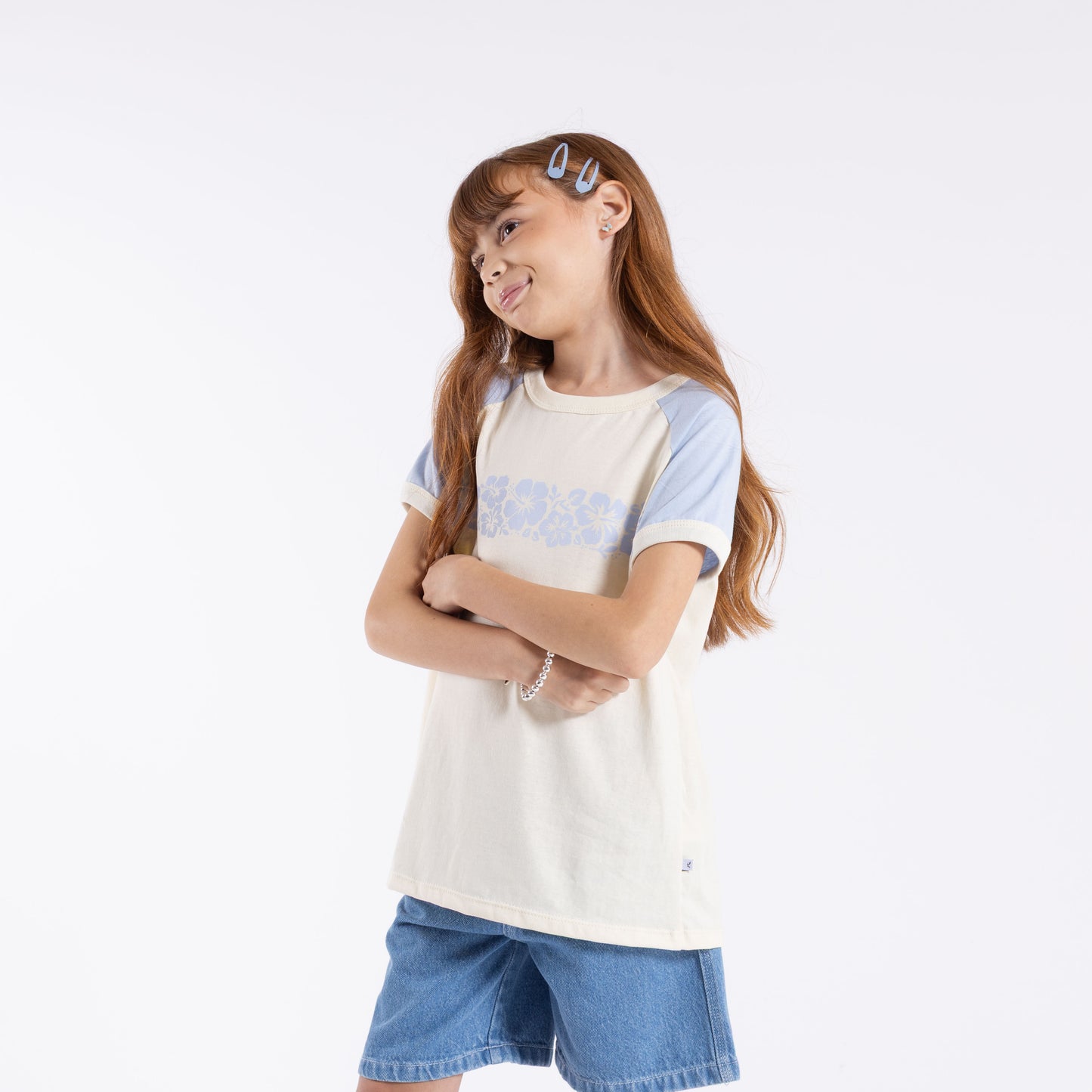 Remera Beau Colourz Oversized Girls Kentucky Blue