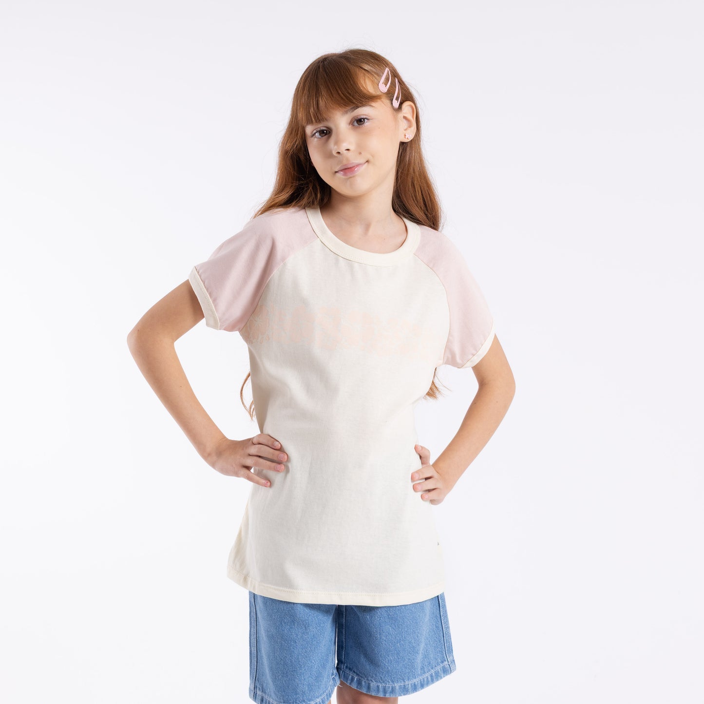 Remera Beau Colourz Oversized Girls Peach Weap
