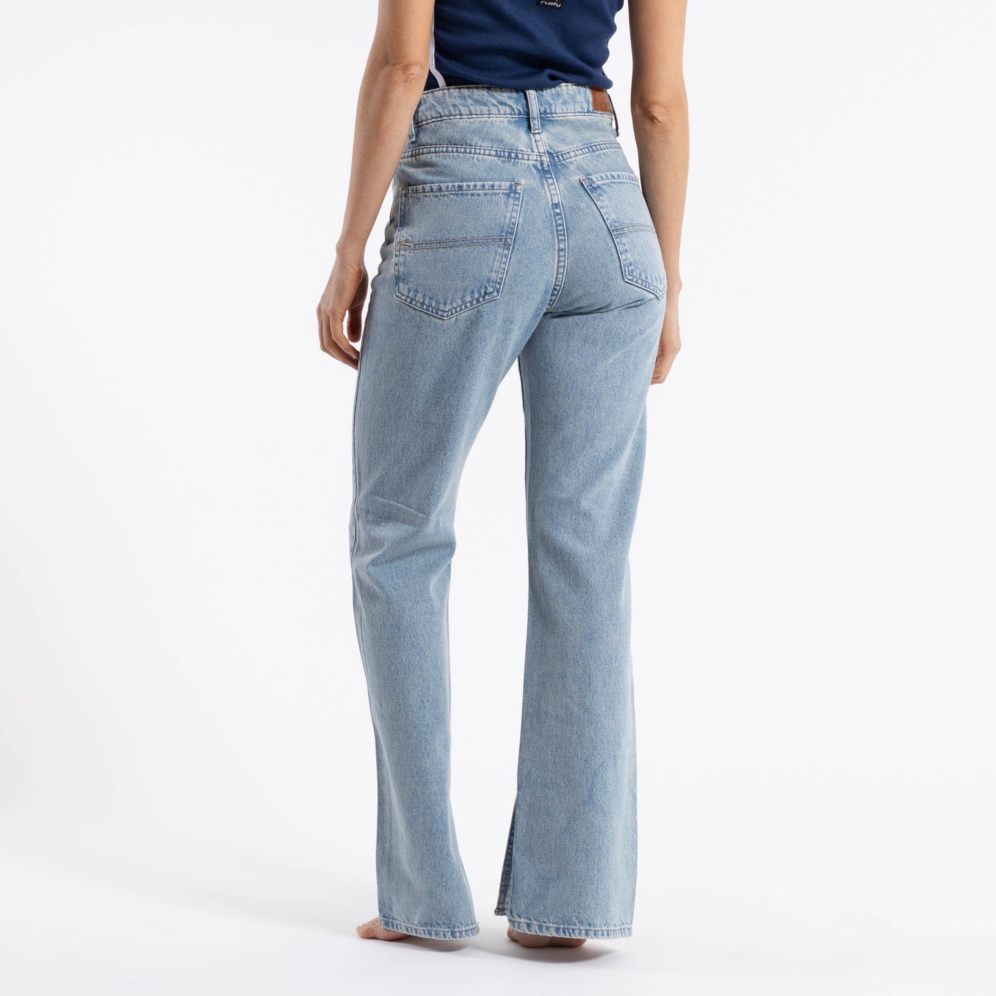 Jean Betty Hi Rise Baggy Middy Blue
