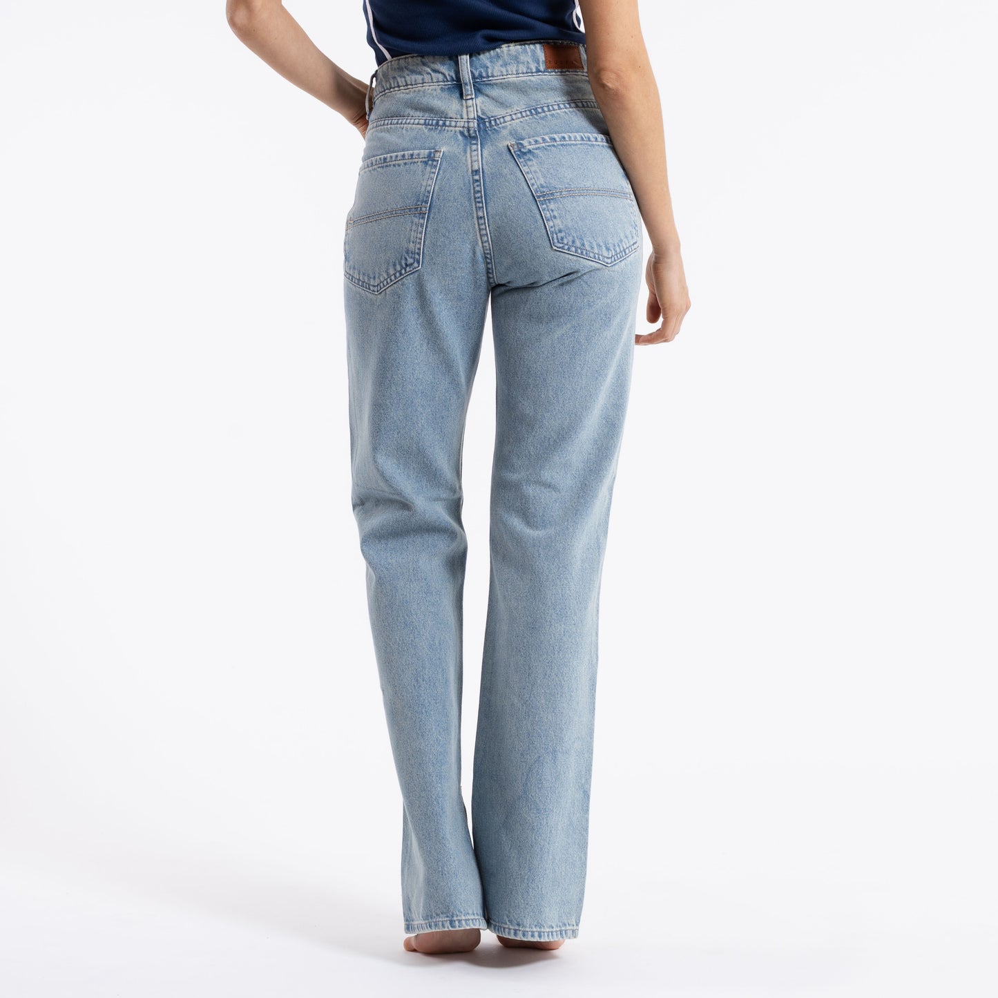 Jean Betty Hi Rise Baggy Middy Blue