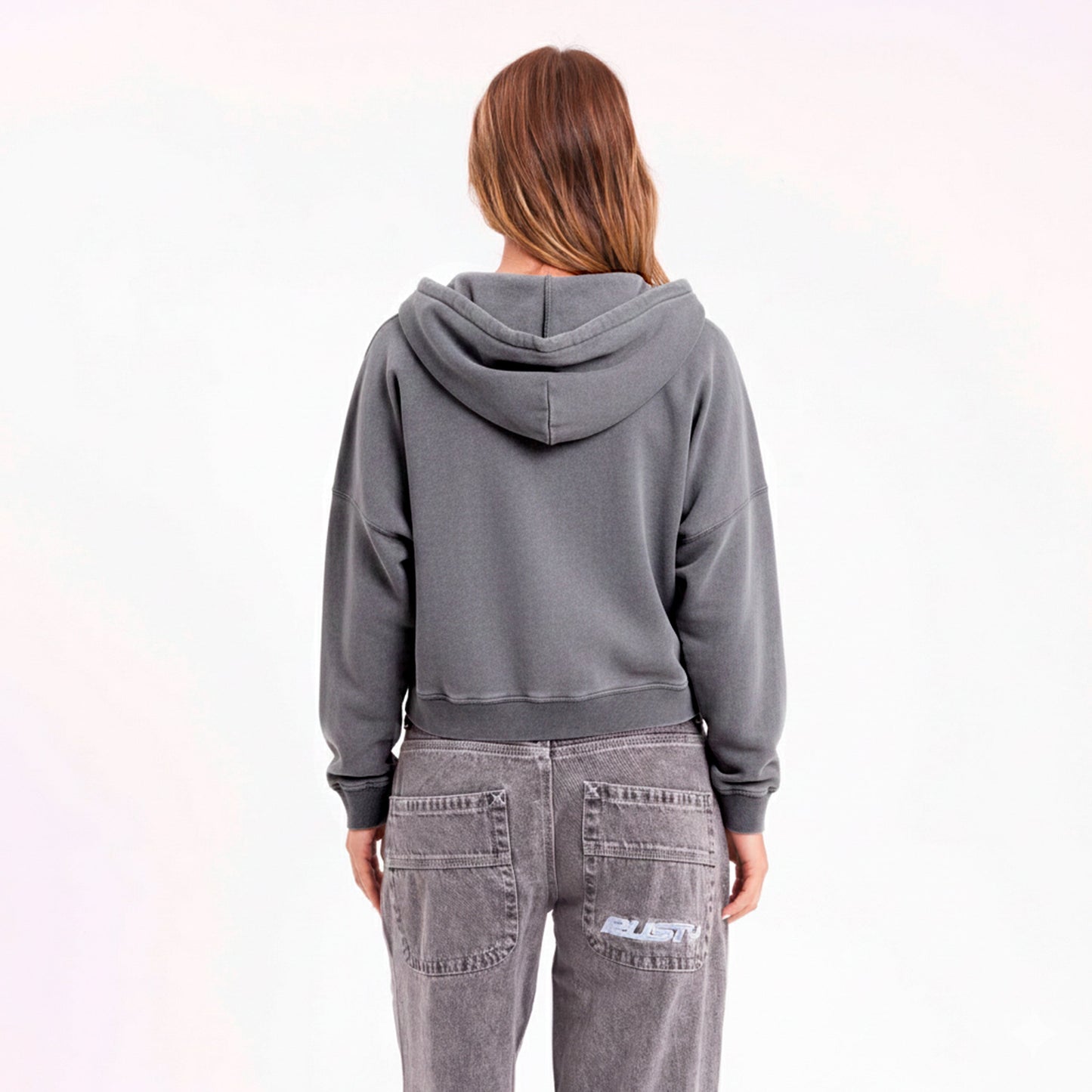 Campera Canguro Frankston Zip Dark Grey