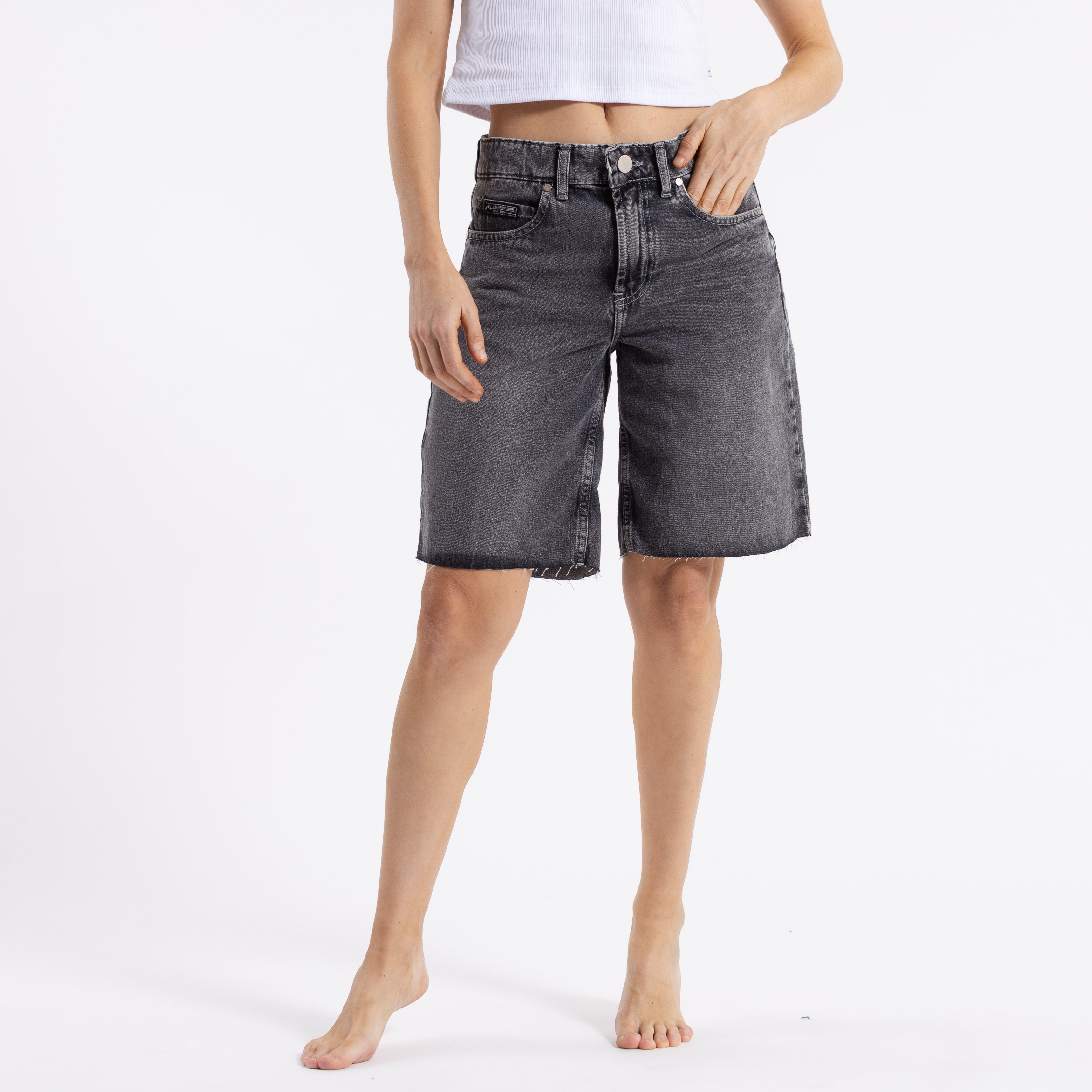 Bermuda Hilton Denim Jort Stone Black