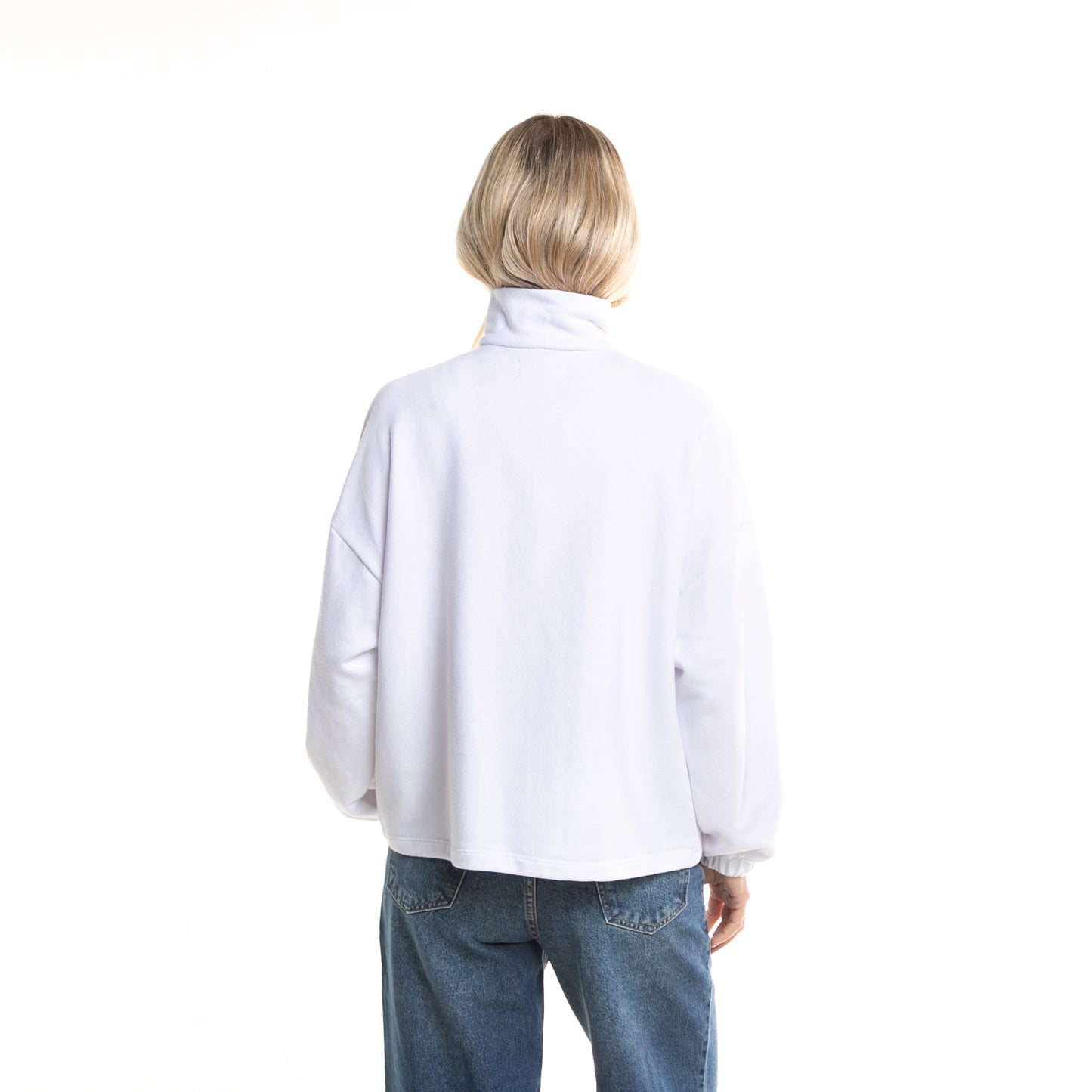 Buzo Racer Paneled 1/2 Zip White