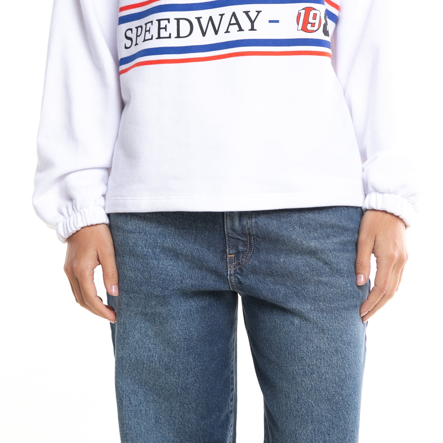 Buzo Racer Paneled 1/2 Zip White