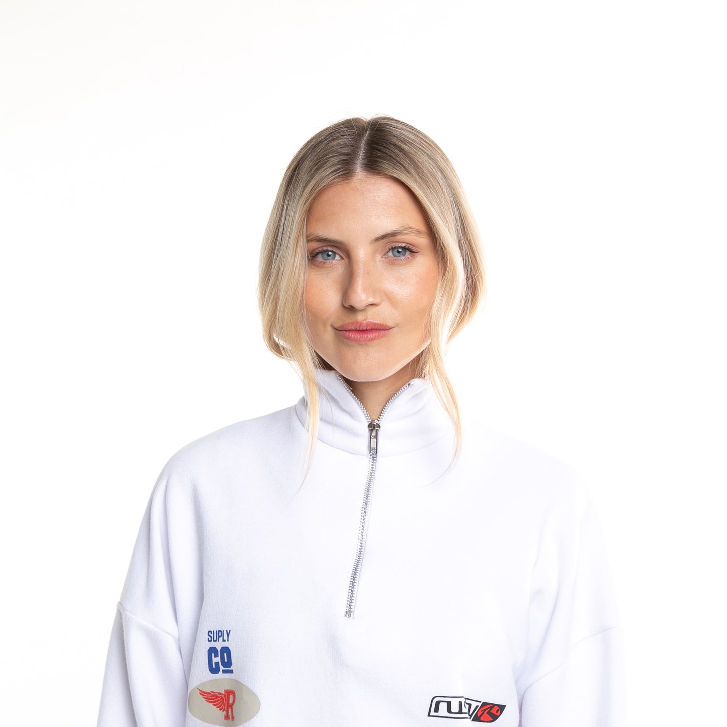 Buzo Racer Paneled 1/2 Zip White