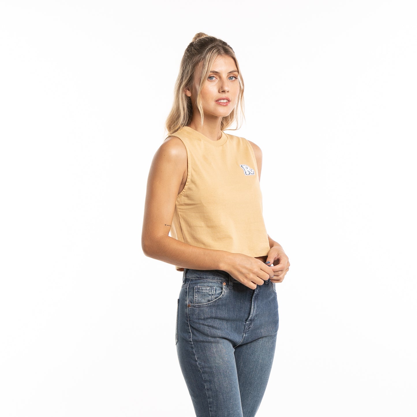 Musculosa Patch Crop Ld Camel
