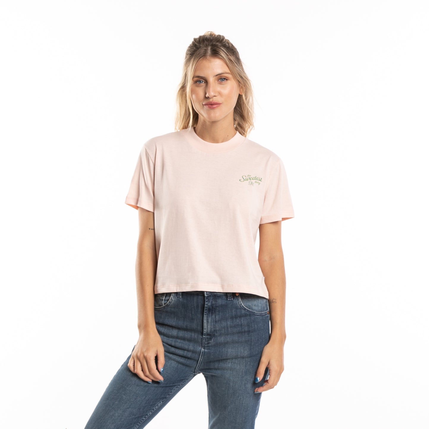 Remera Sweetest Thing Relaxed Fit Crop Ld Light Pink