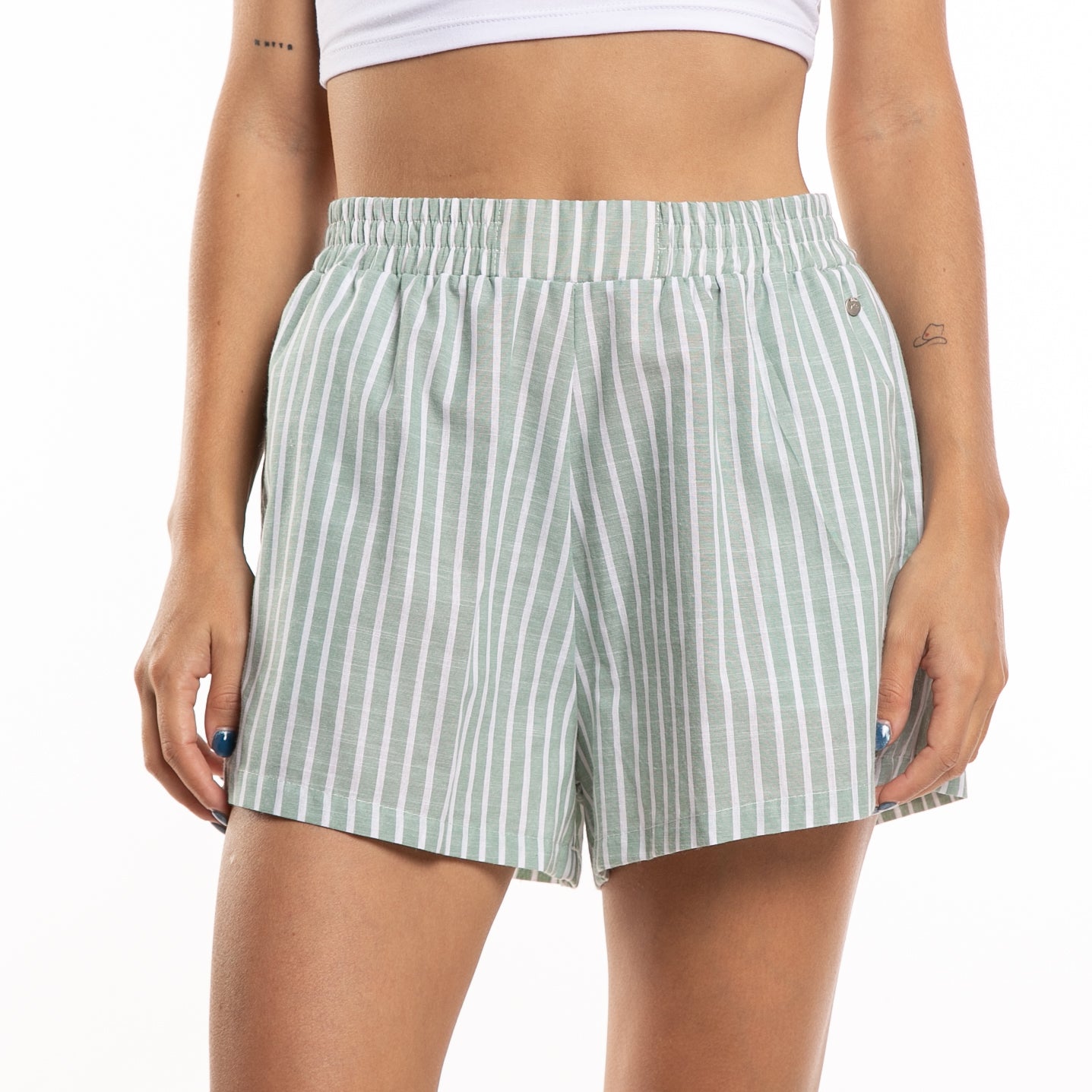Bermuda Mackenzie Stripe Short Ld Fresh Mint