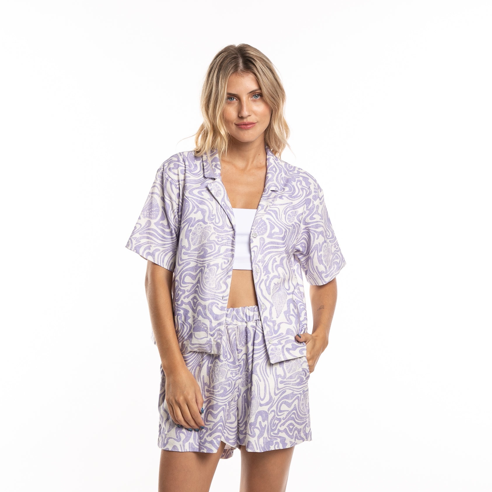 Camisa Mc Seashells Ld Lavender