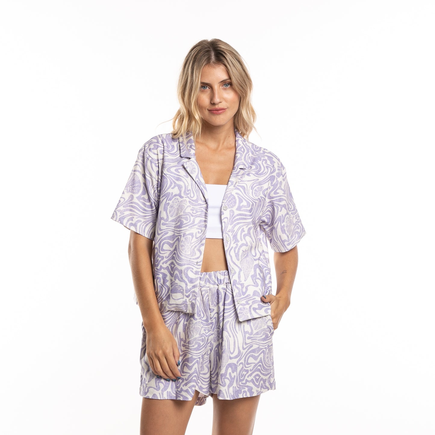 Camisa Mc Seashells Ld Lavender