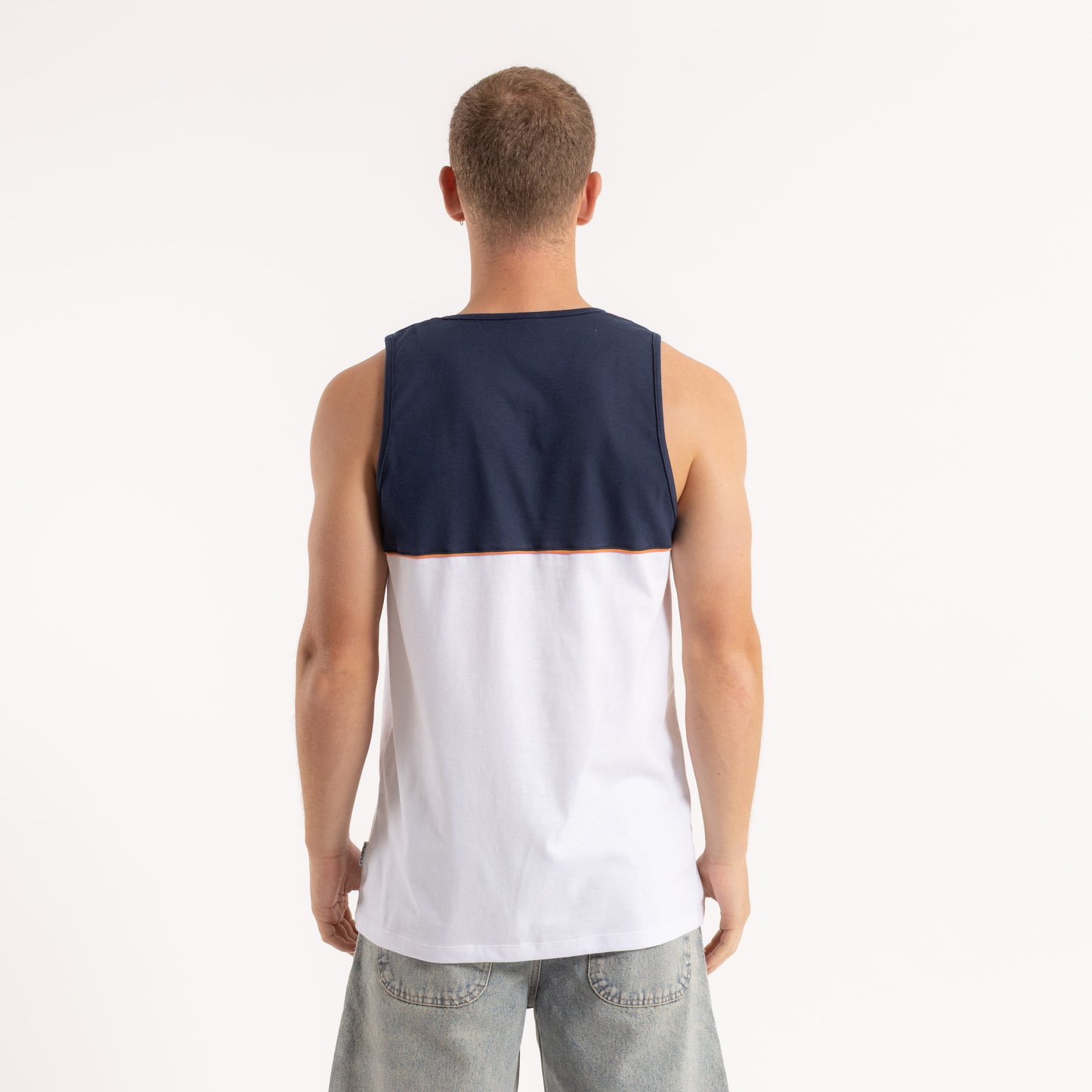 Musculosa Infinity White/Navy Blue
