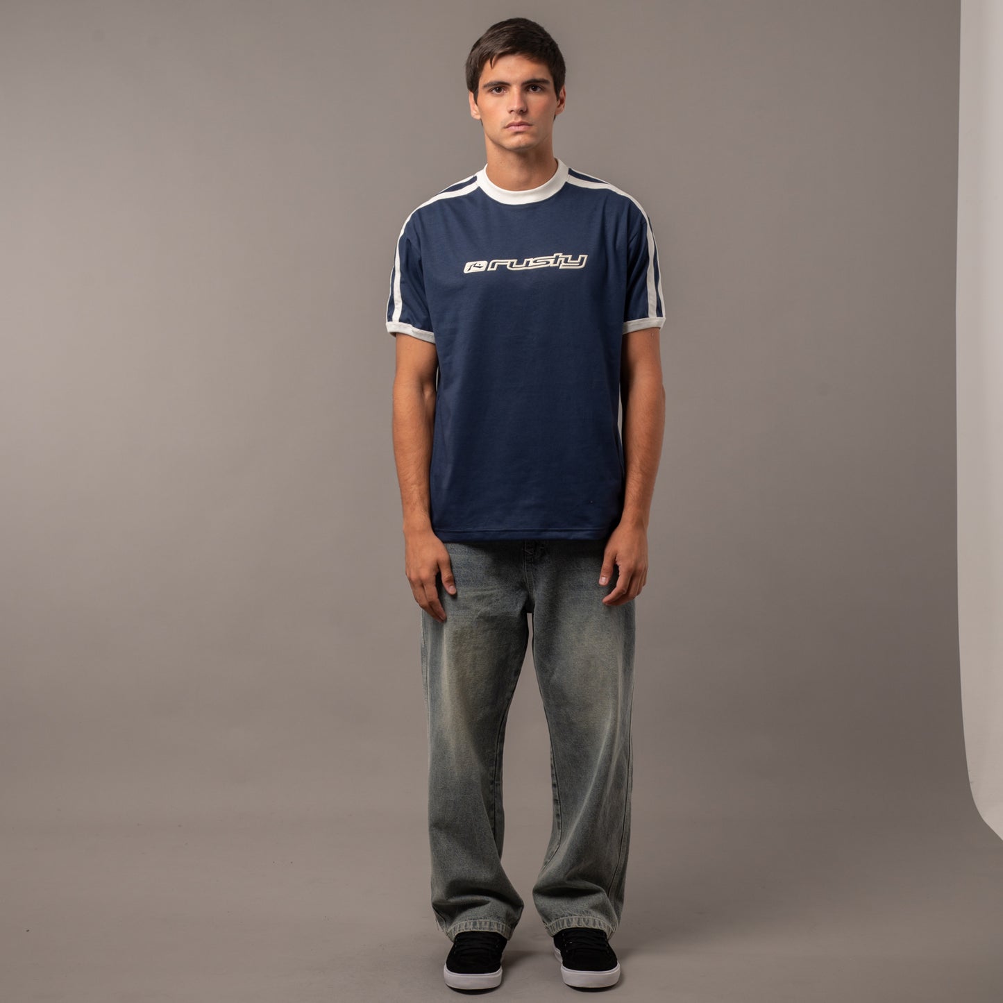 Remera Pedro Navy Blue/Off White