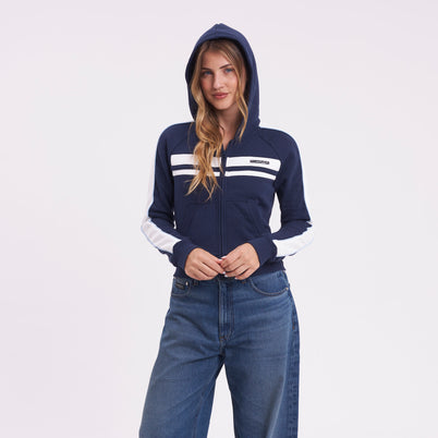 Campera Canguro Retro Lines Navy Blue