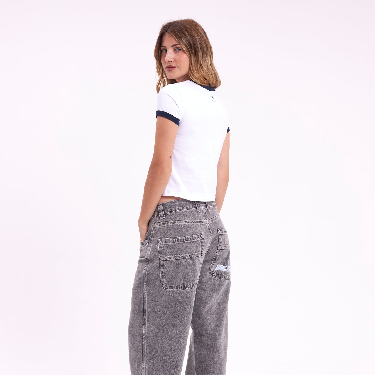 Remera Ringer Relaxed Mini White