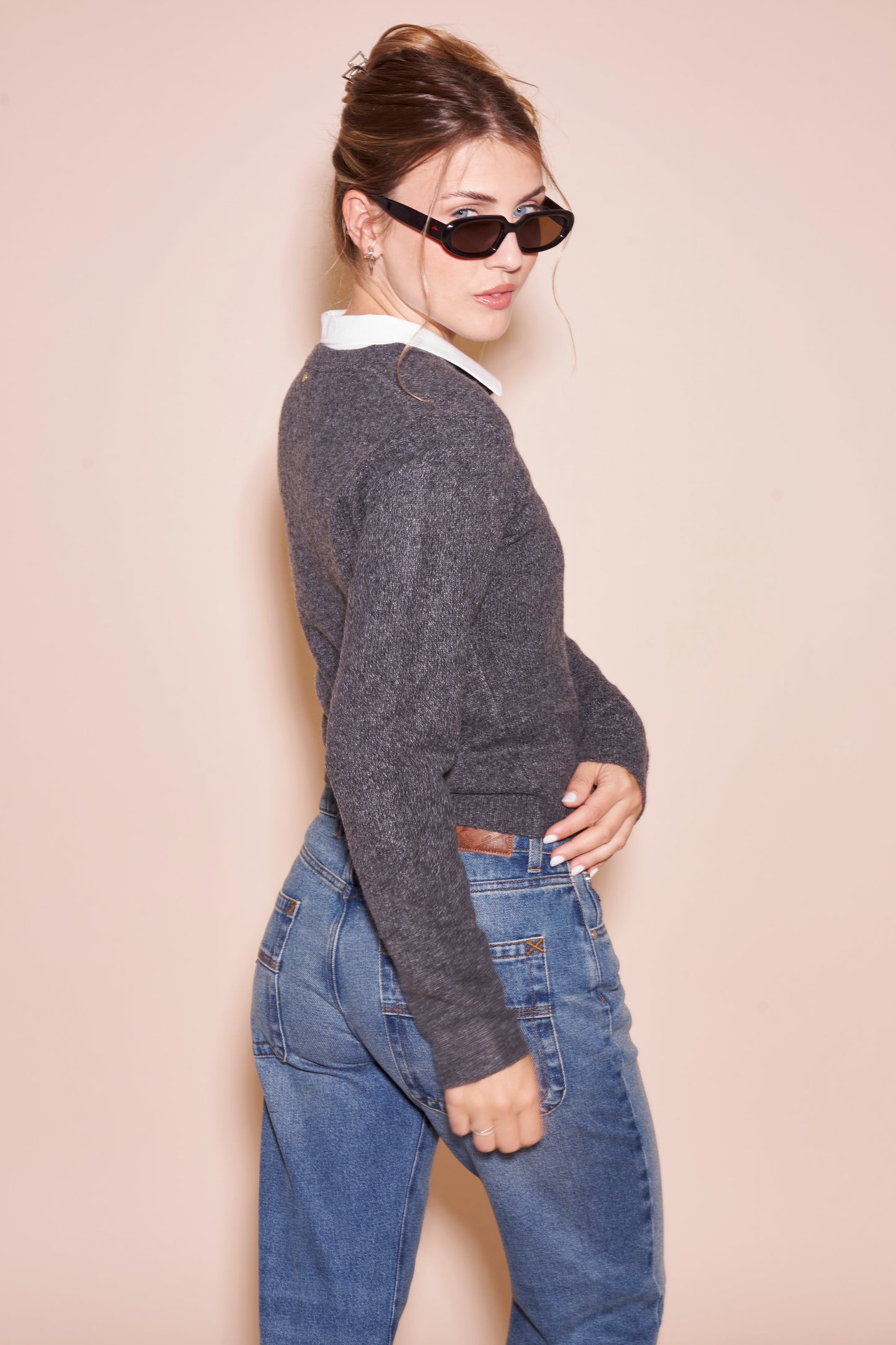 Sweater Academy Cardigan Charcoal/Marle