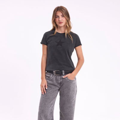 Remera Scrappy Relaxed Mini Washed Black