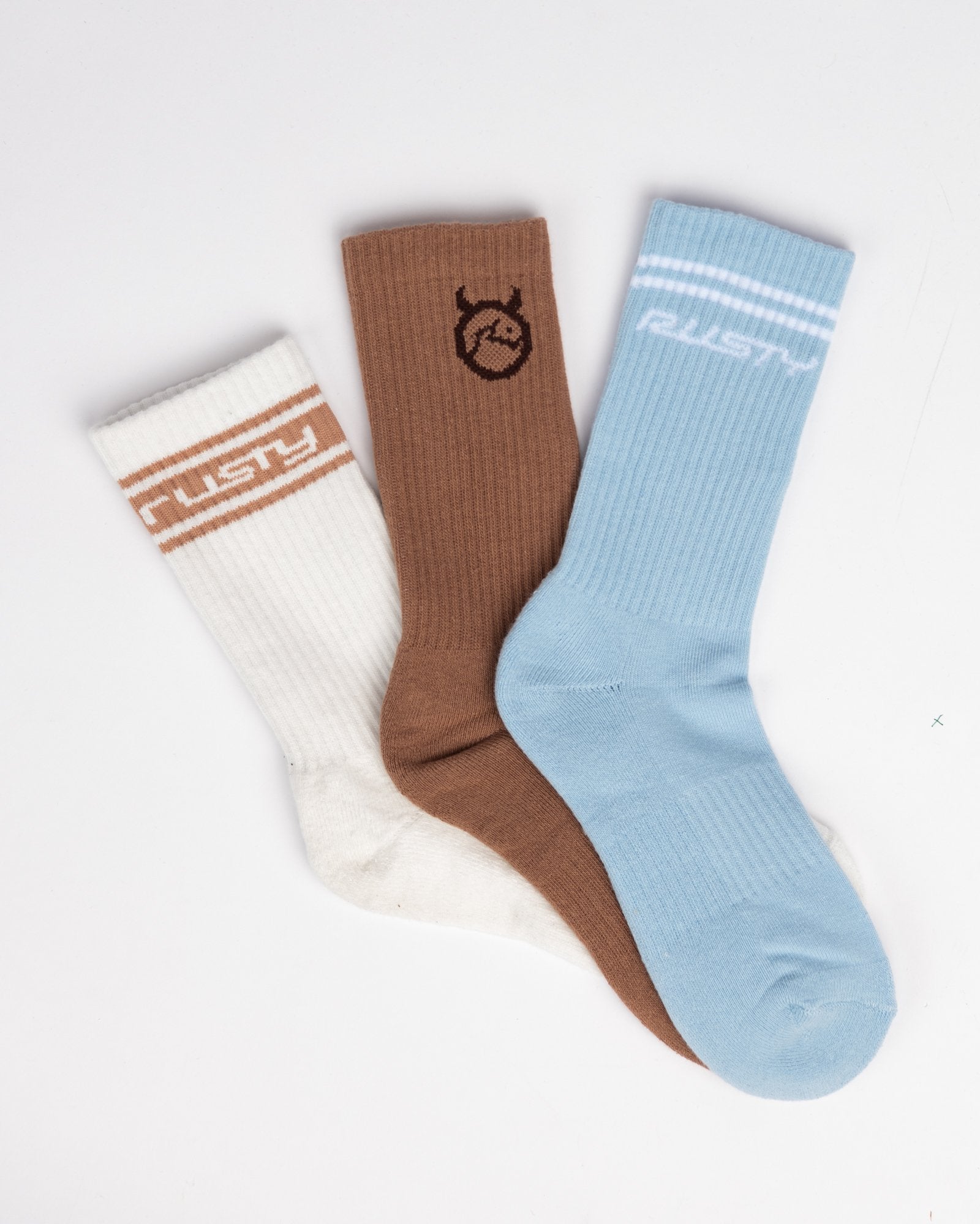 Medias Rusty Shake Up Crew 3-Sock Pack Multi