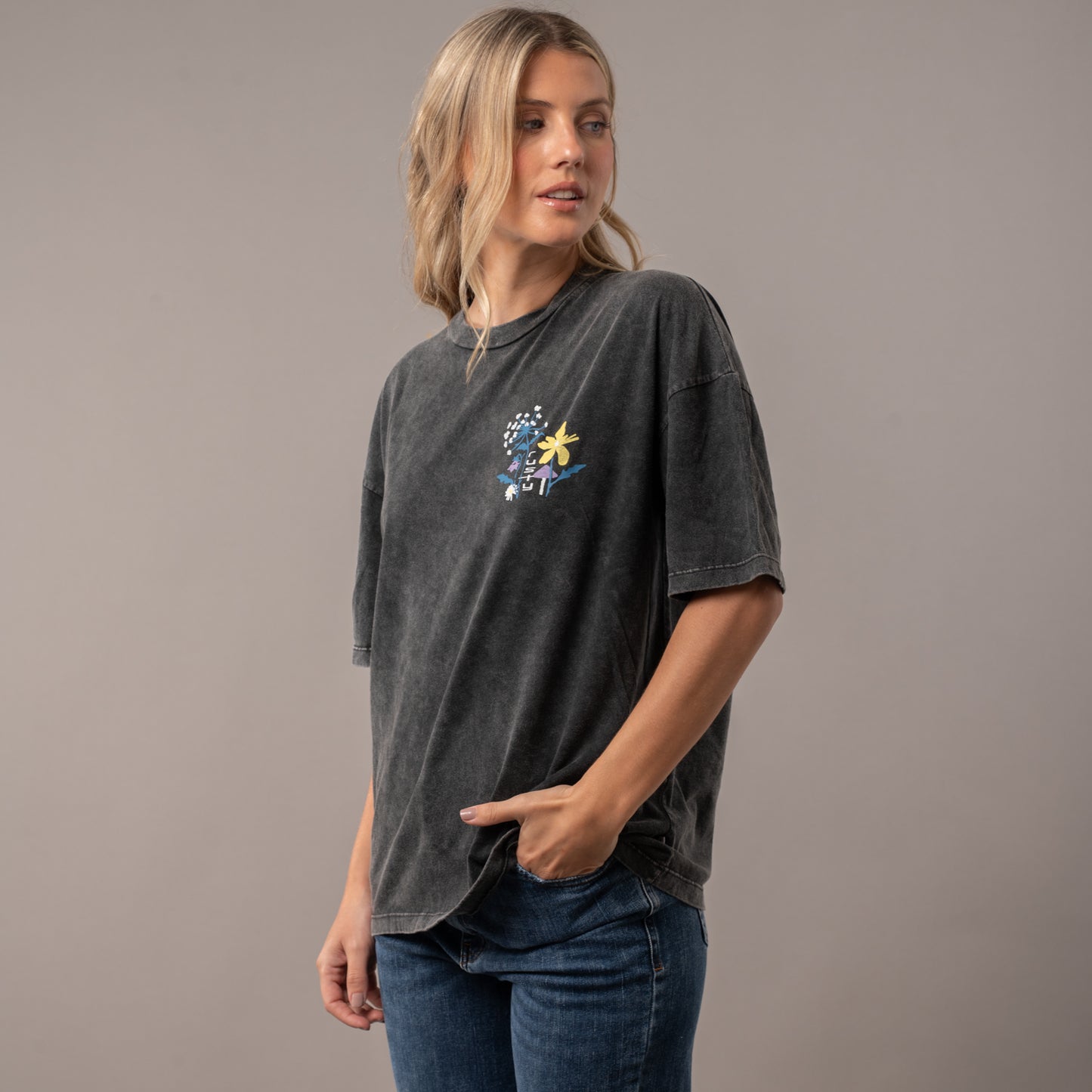 Remera Rusty Smile Relaxed Vintage Black