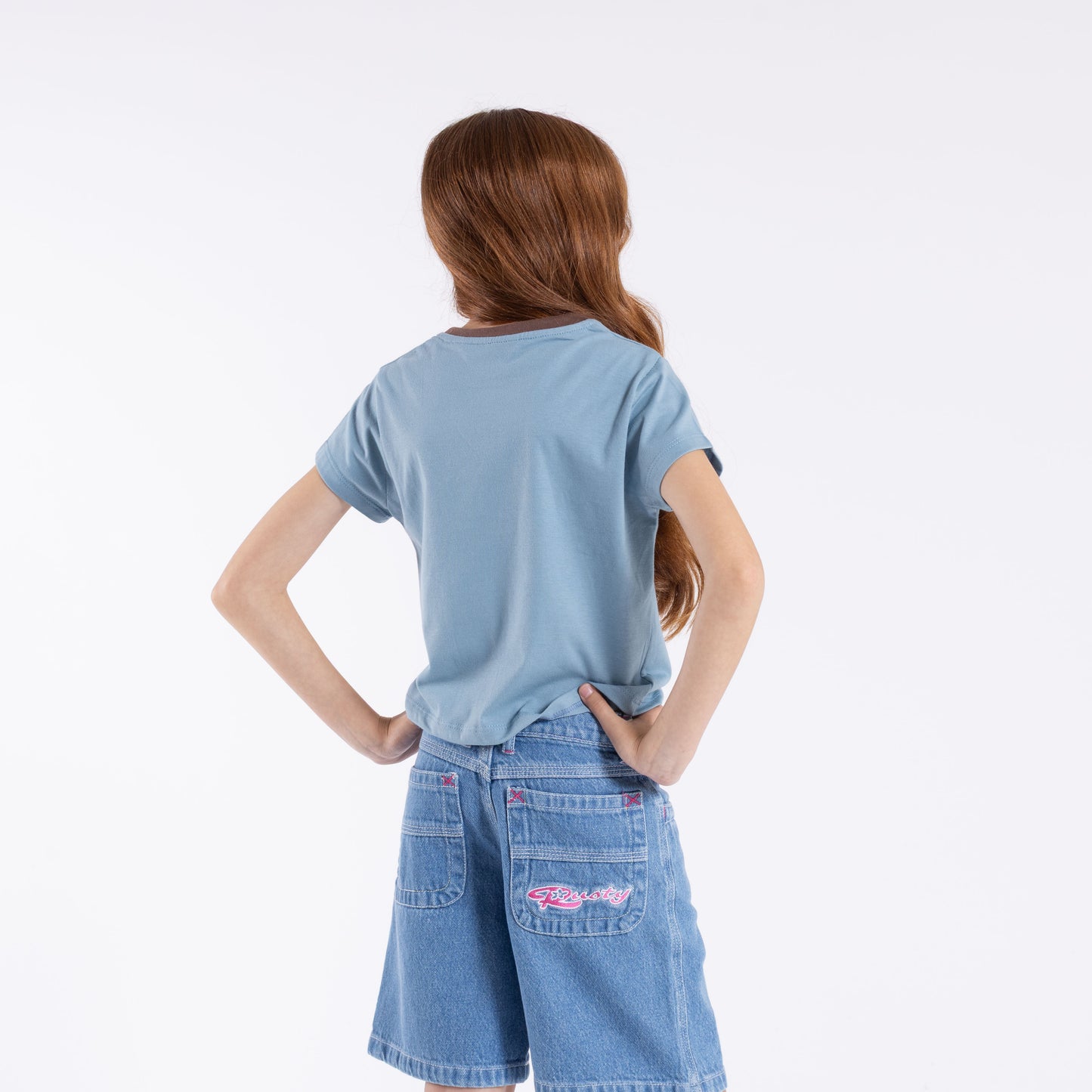 Remera Snapper Contrast Ringer Girls Kentucky Blue