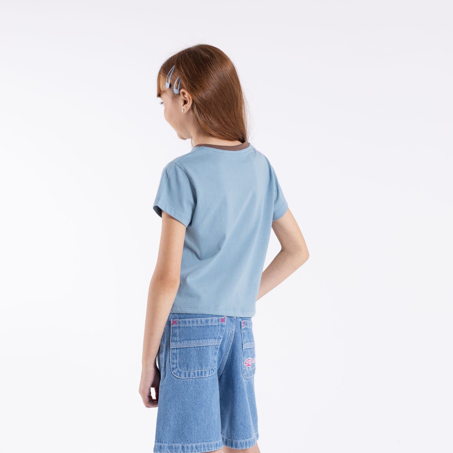 Remera Snapper Contrast Ringer Girls Kentucky Blue