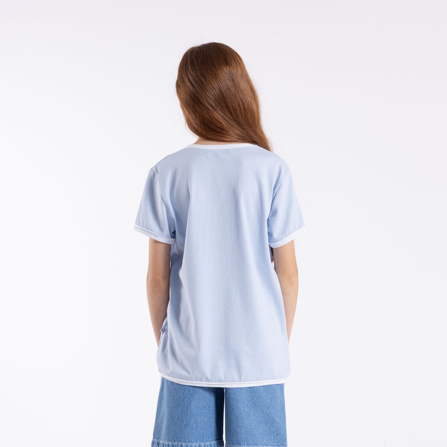 Remera Sunset Wishes Ringer Girls Kentucky Blue