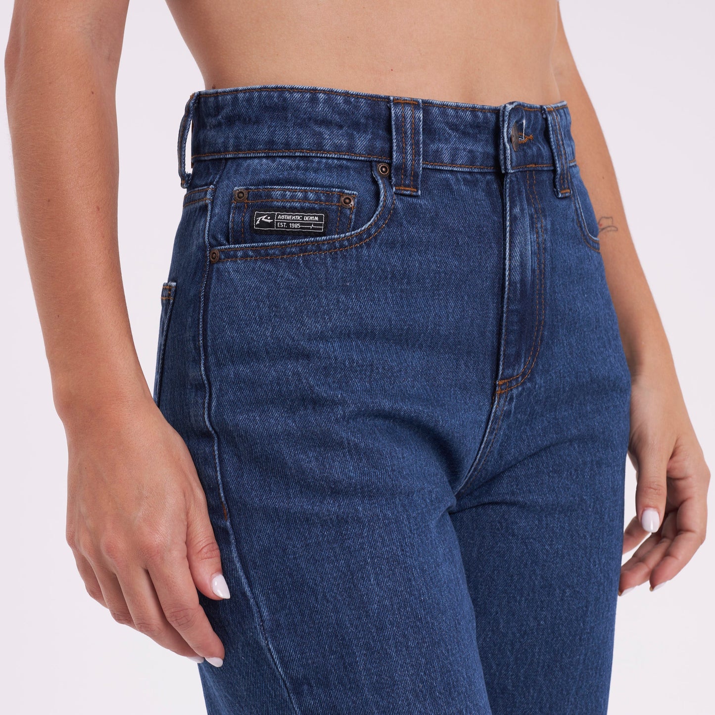 Jean Suzy Straight Mid Rise Deep Sea Blue