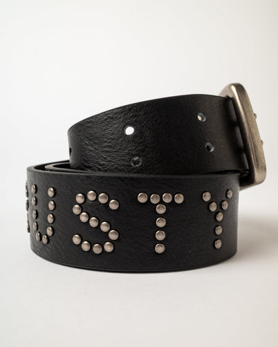 Cinturon Tease Leather Stud Belt Black