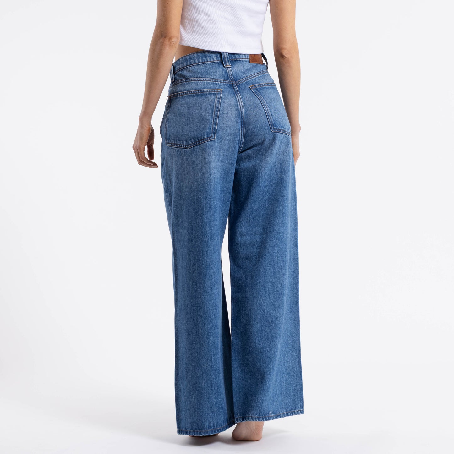 Jean Wendy Hi Rise Wide Leg Middy Blue