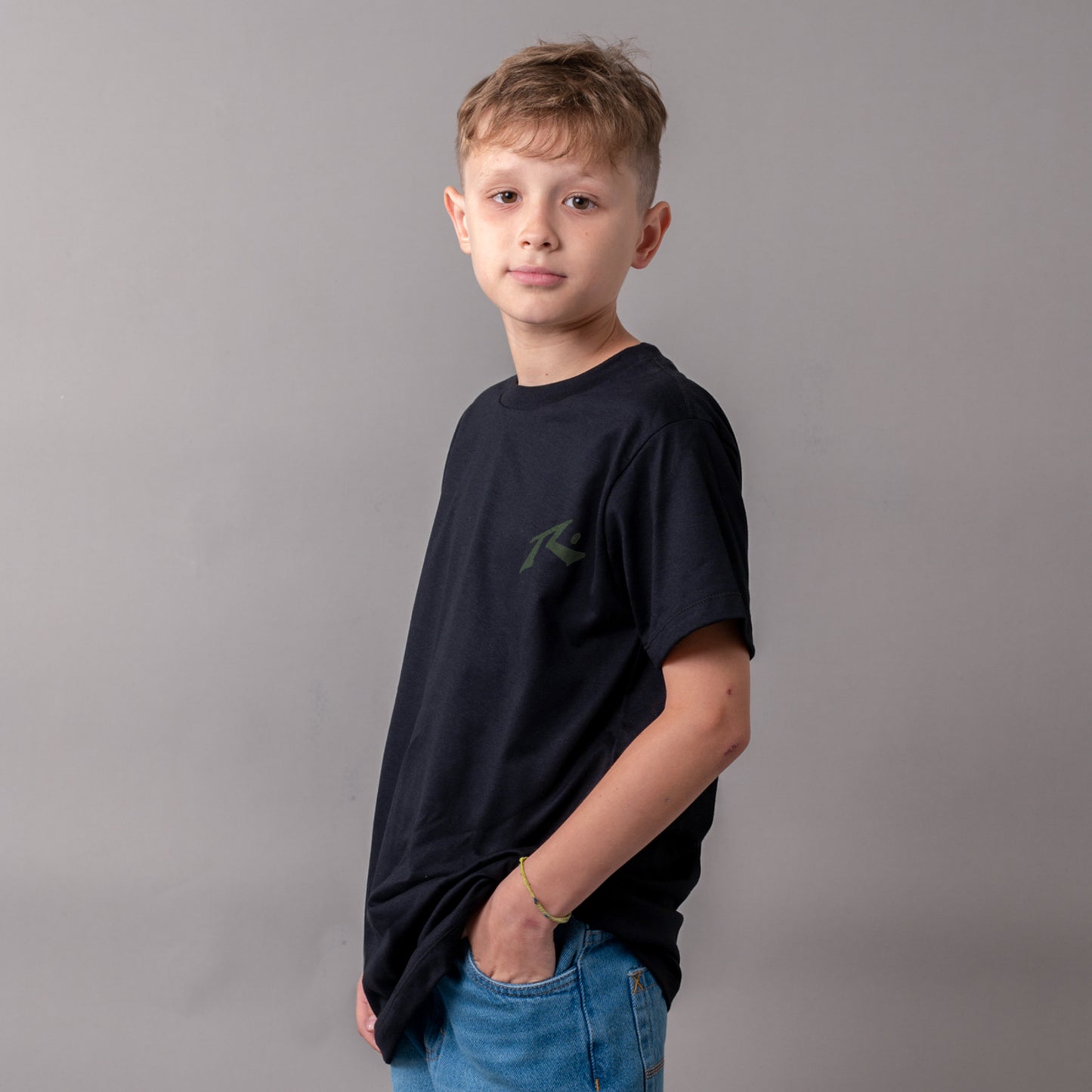 Remera Competition Jr Black/Military Green