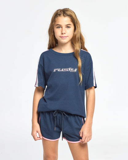 Remera Mini Tammy Oversized Girls Navy