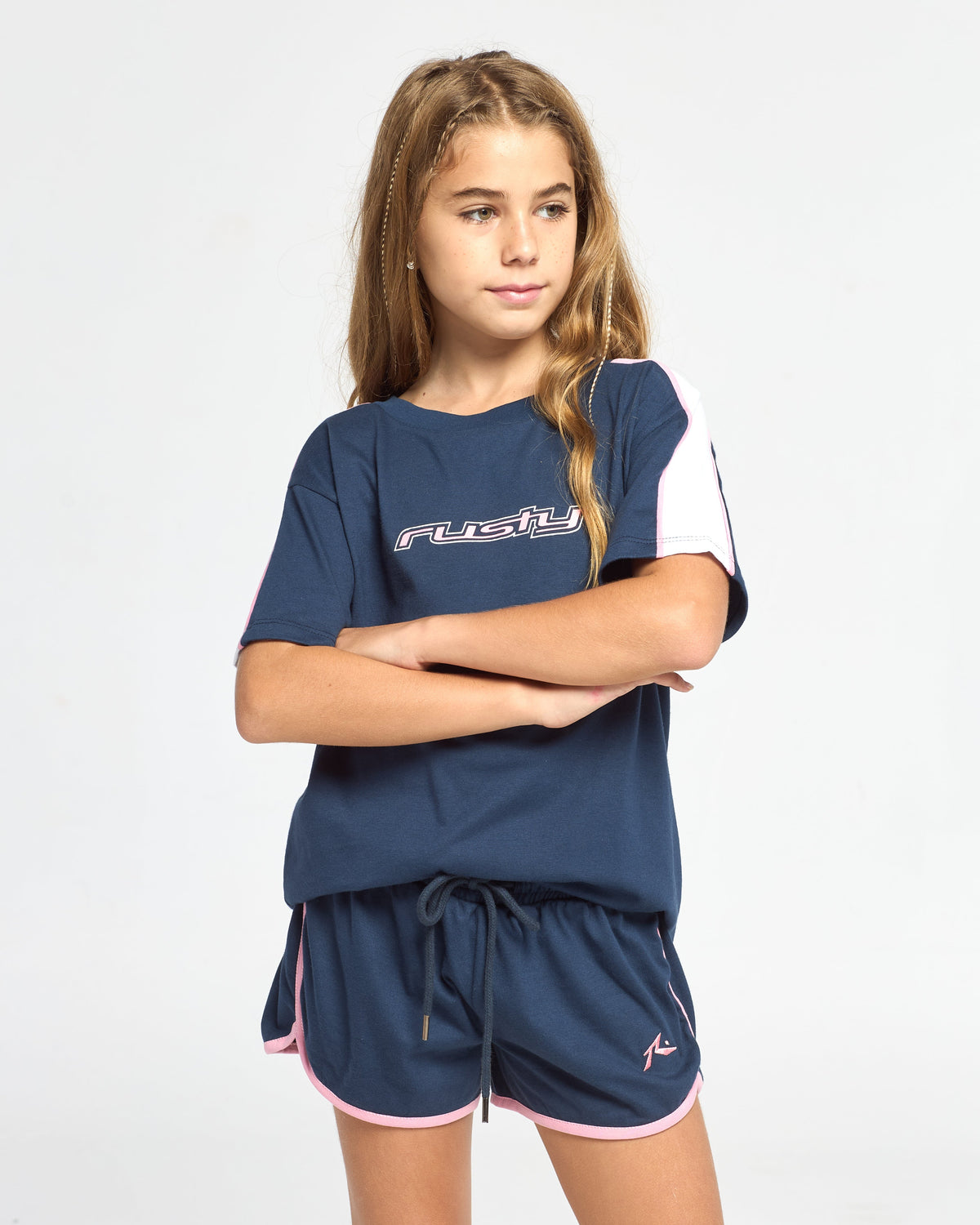 Remera Mini Tammy Oversized Girls Navy