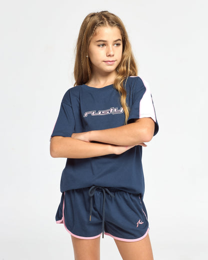 Remera Mini Tammy Oversized Girls Navy