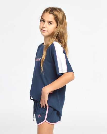 Remera Mini Tammy Oversized Girls Navy