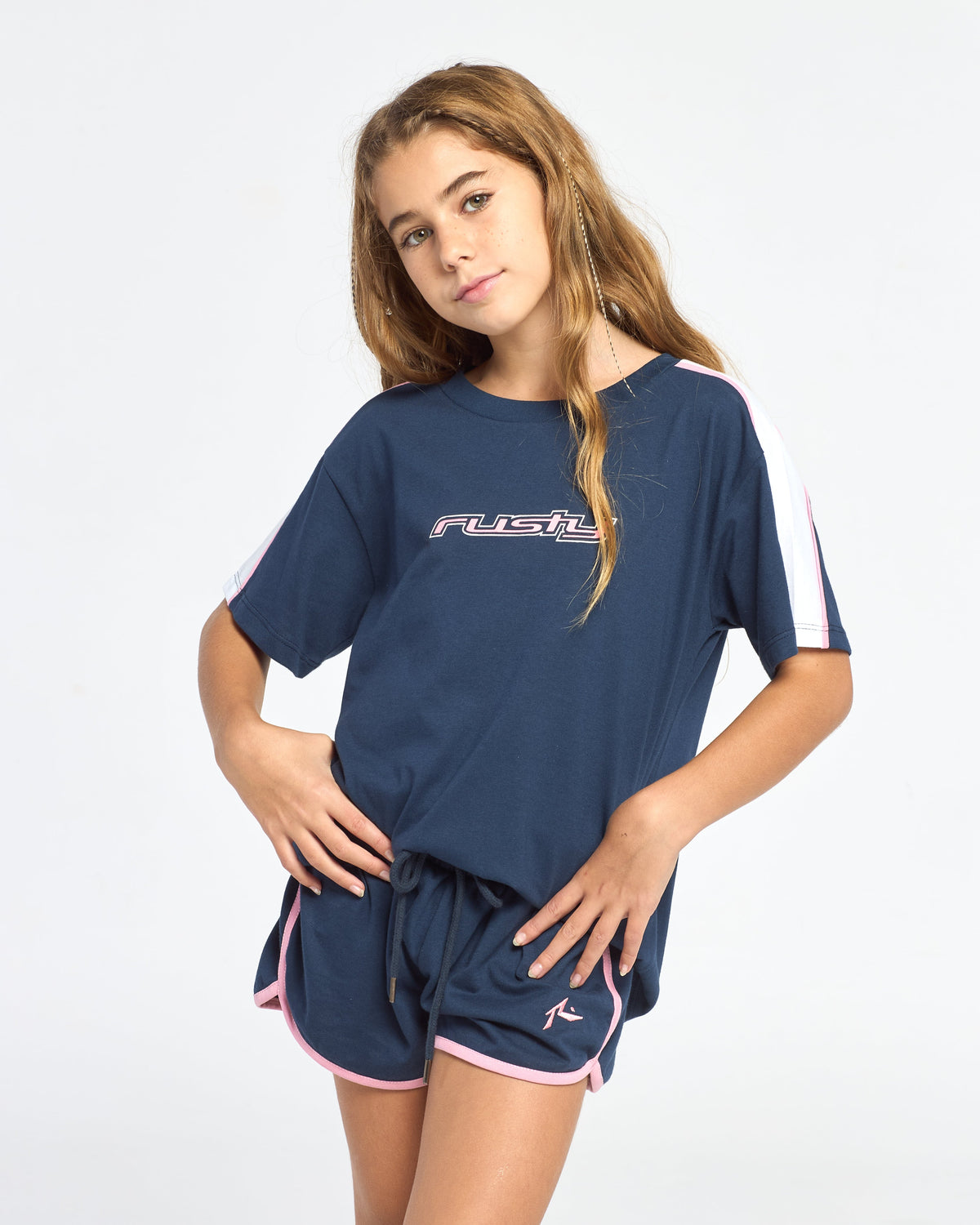 Remera Mini Tammy Oversized Girls Navy