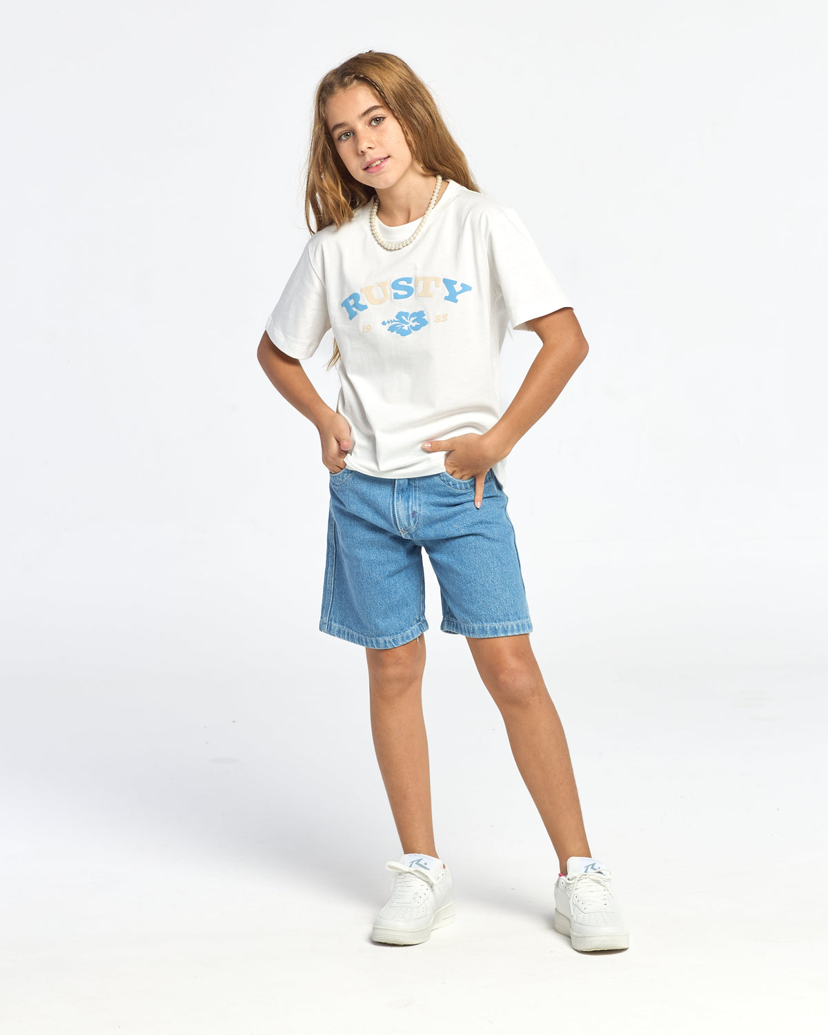 Remera Loco Standard Girls Ecru