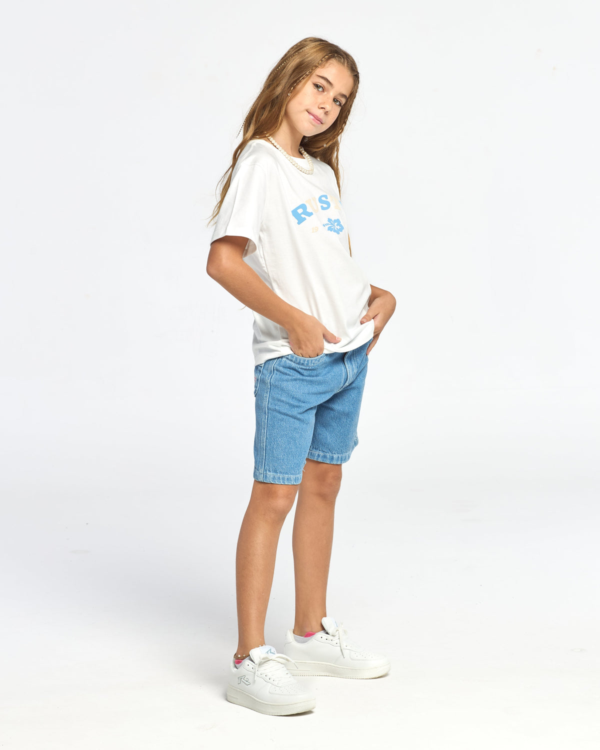 Remera Loco Standard Girls Ecru