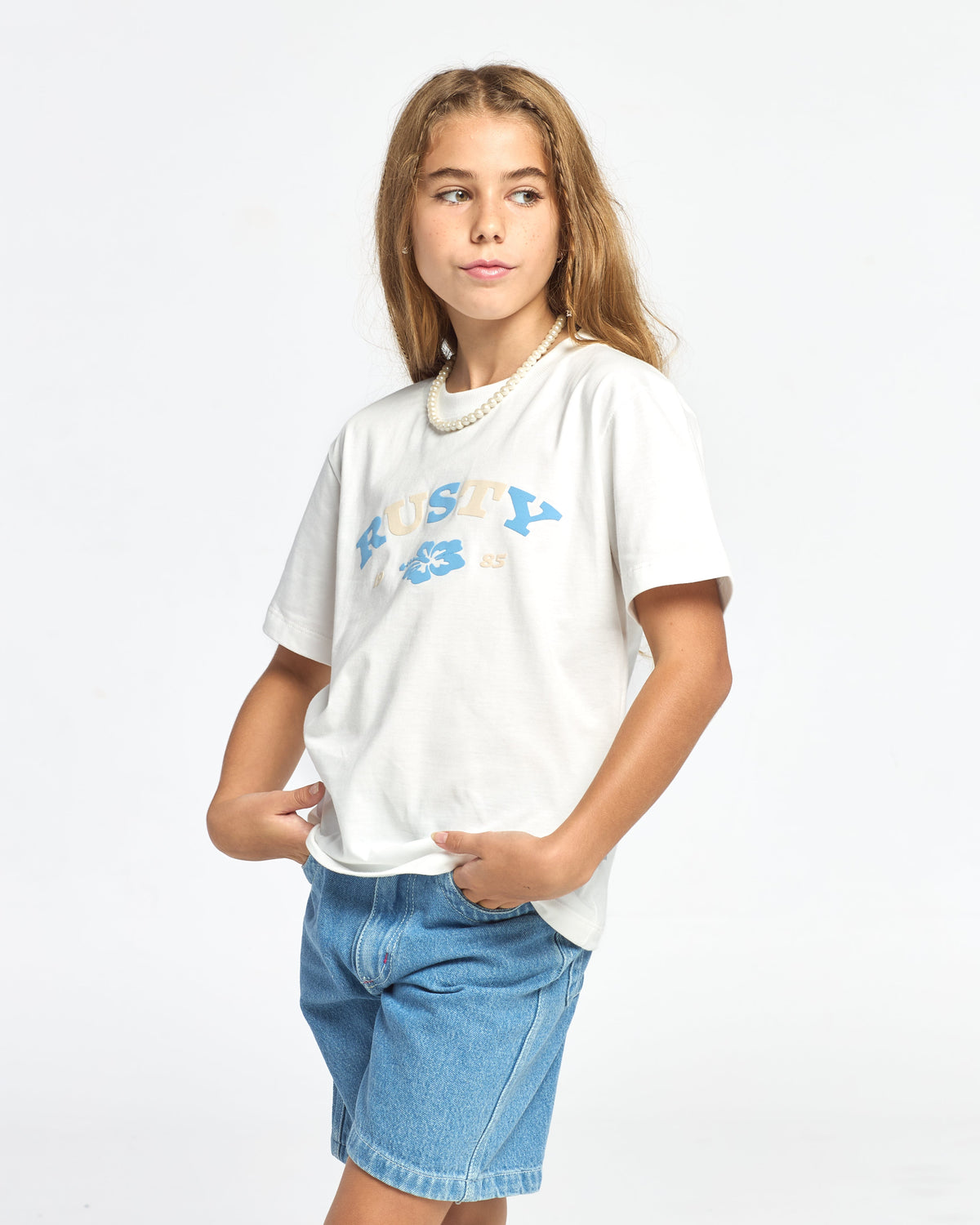 Remera Loco Standard Girls Ecru