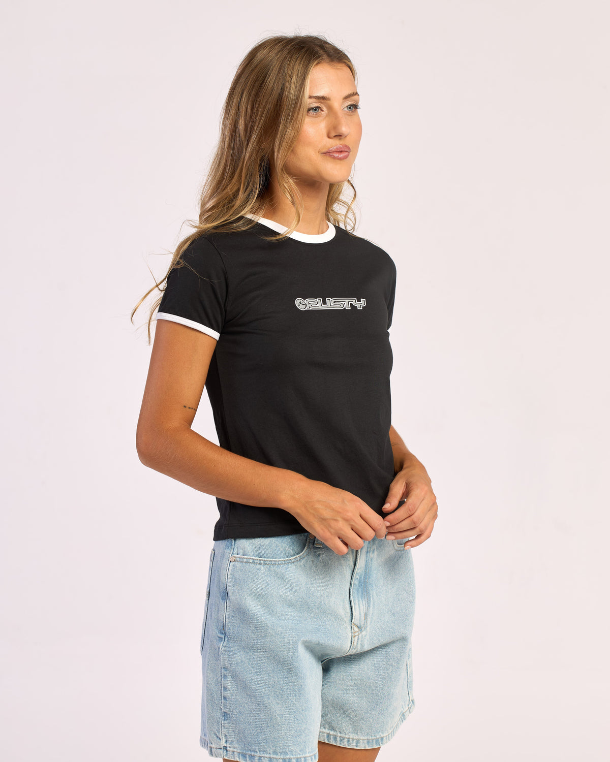 Remera Classic Ringer Baby Black