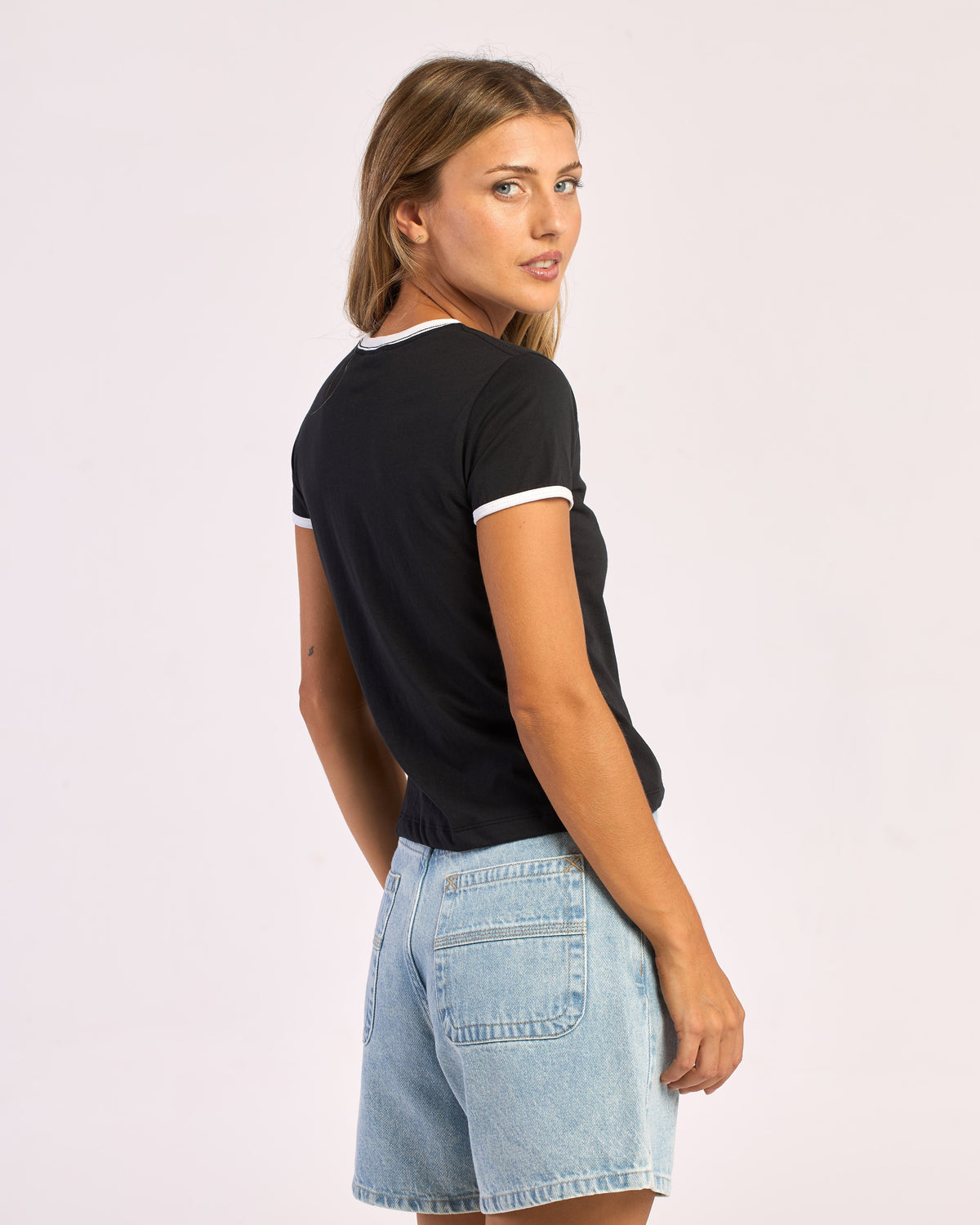 Remera Classic Ringer Baby Black