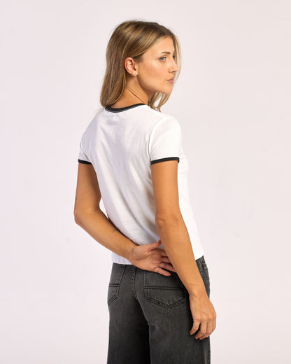 Remera Classic Ringer Baby White