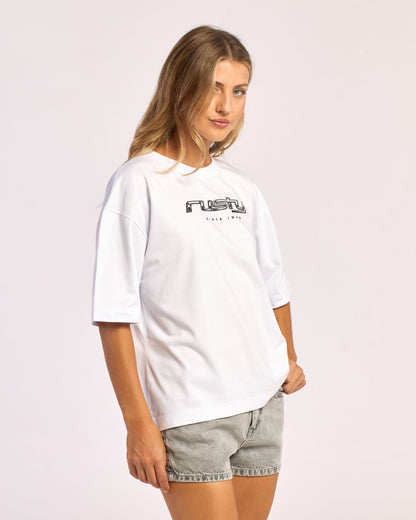 Remera Metallic Boxy White