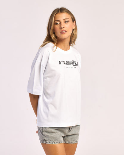 Remera Metallic Boxy White
