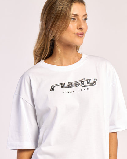 Remera Metallic Boxy White