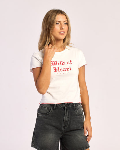 Remera Wild At Heart Mini Ecru