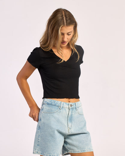 Remera Polly Anna Pointelle Baby 2.0 Black