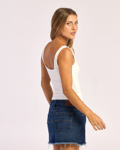 Musculosa Hanna Square Neck Tank White